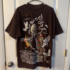 Civilregime What You Sow American Oversized faded T-Shirt small brown